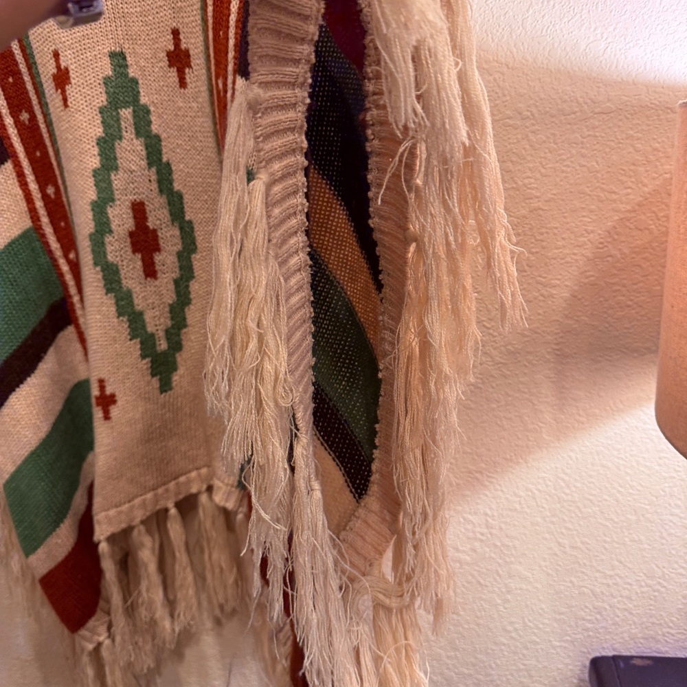 Show Me Your MuMu Women’s Southwest Baja Knit Sweater Poncho O/S - Picture 7 of 9
